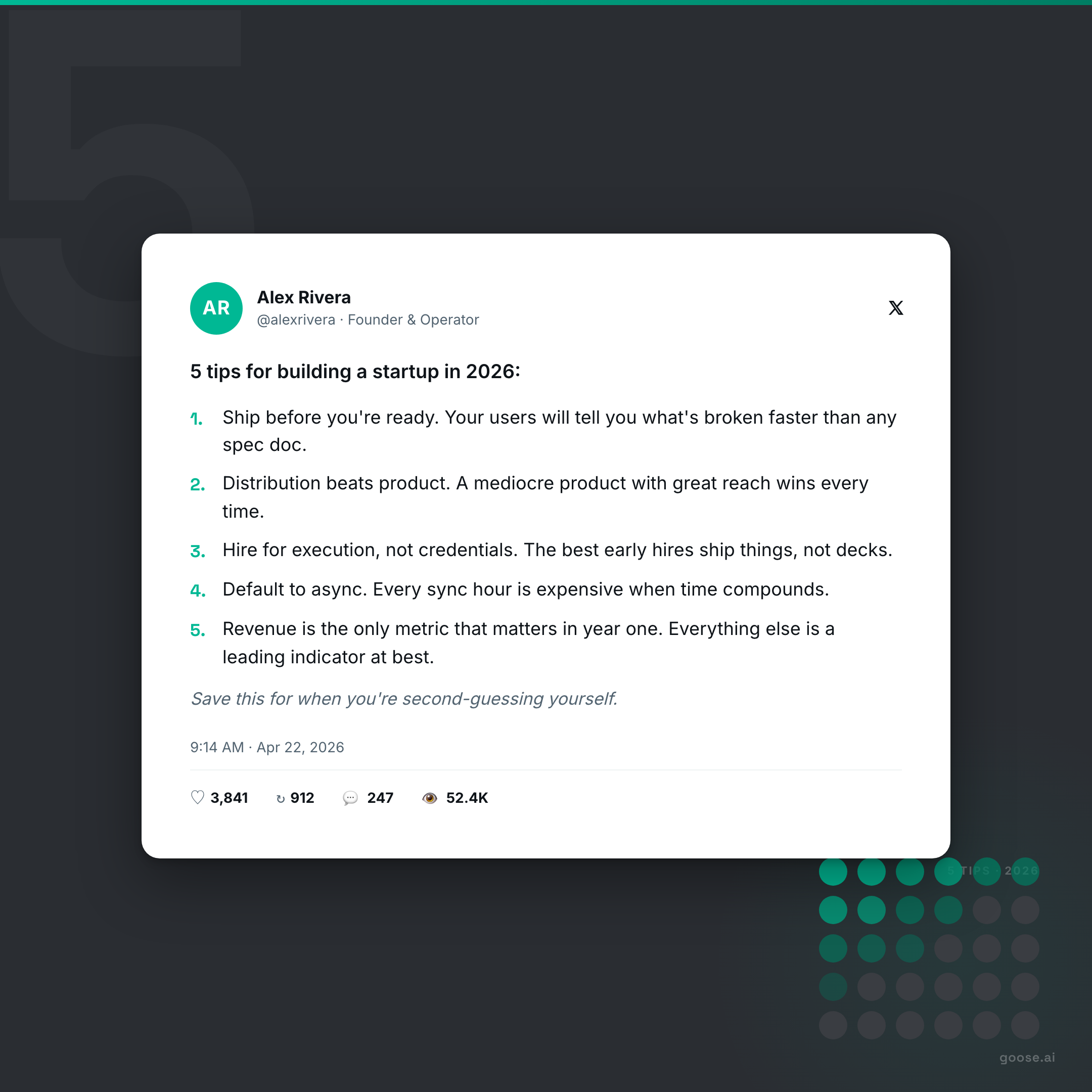 Dot Grid Stat — tweet