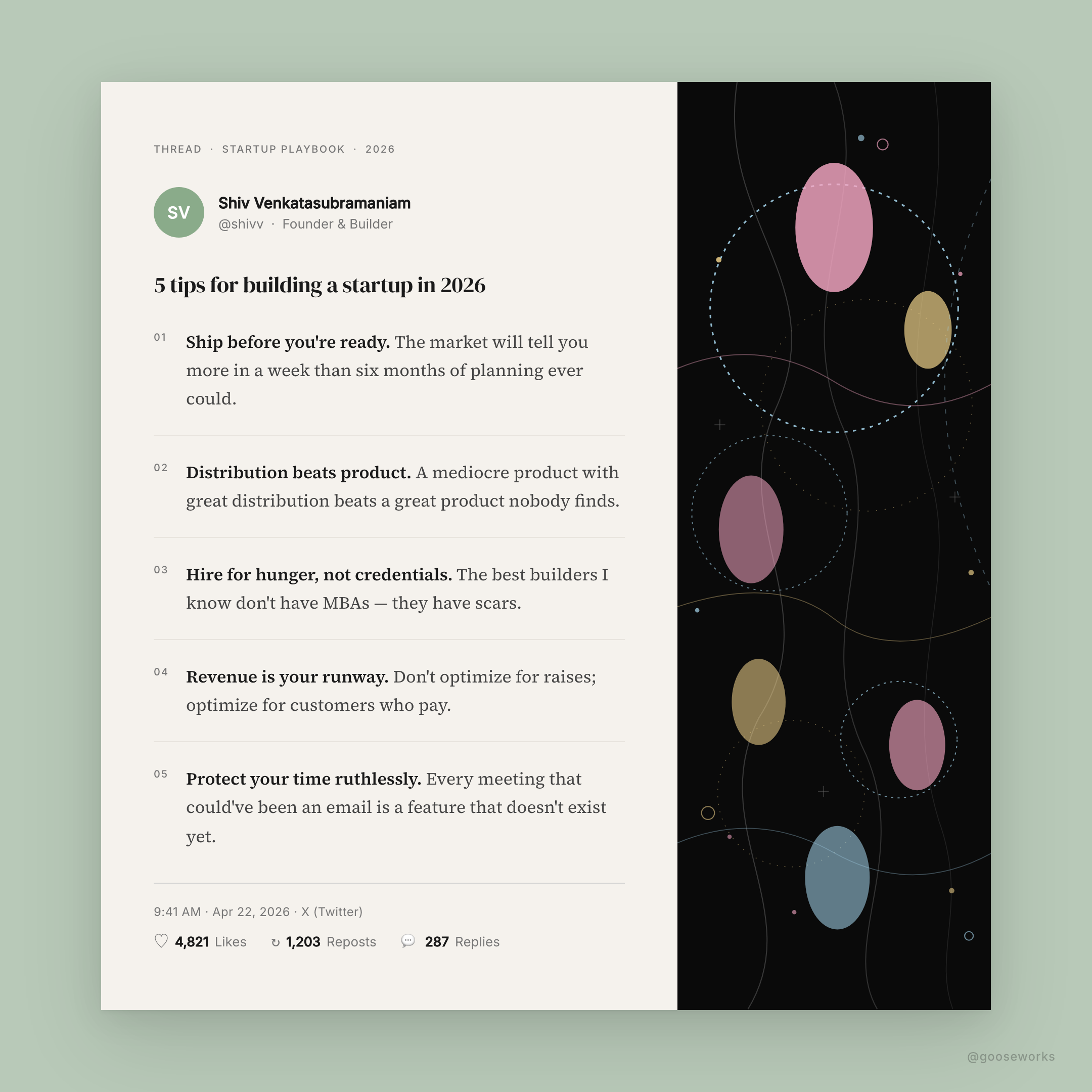 Sage Split Editorial — tweet